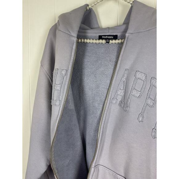 Madhappy Unisex Full Zip French Terry Hoodie with Sewn on Applica Size XL - Picture 7 of 7